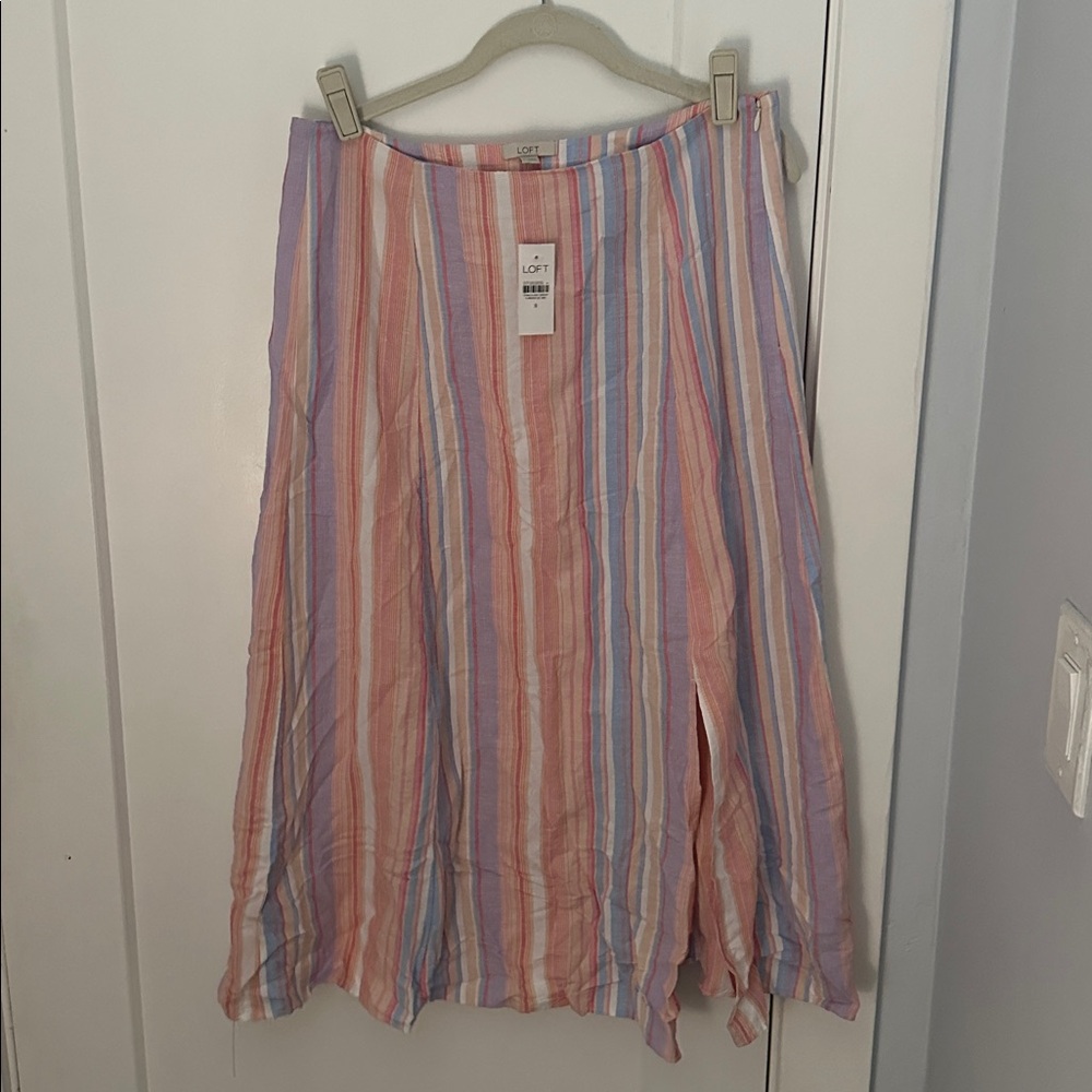 LOFT Multicolor Striped Skirt